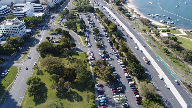 Aerial view of Carey Park at Southport, an area proposed for the global tourism hub. Picture Glenn Hampson