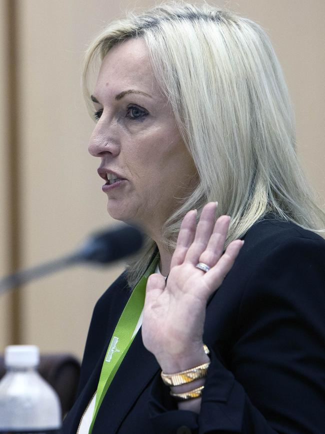 Australia Post chief executive Christine Holgate appears before Senate estimates in Canberra. Picture: NCA NewsWire / Gary Ramage