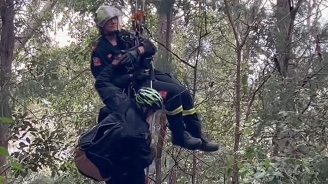 Fire and Rescue NSW operation to retrieve a paraglider at Laurieton September 24 2024.