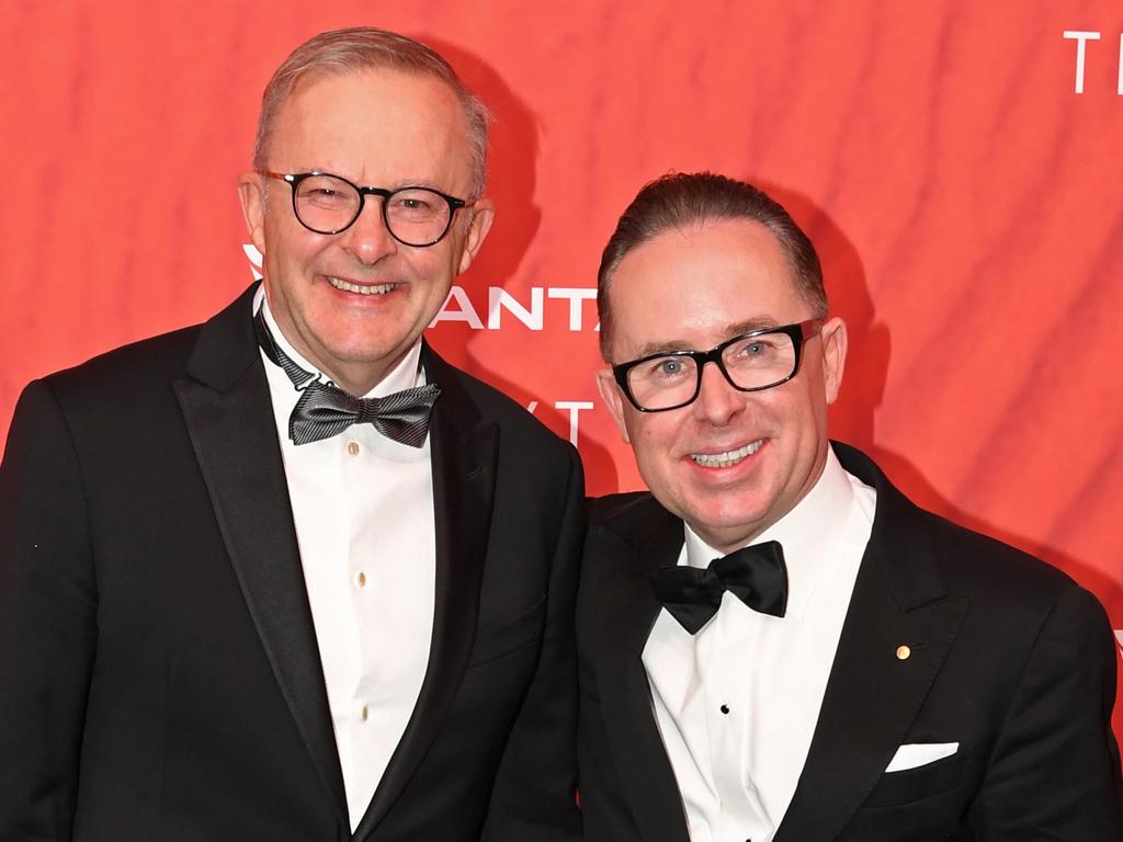 Prime Minister Anthony Albanese with then-Qantas CEO Alan Joyce on March 31, 2023. Picture: James D Morgan/Getty Images