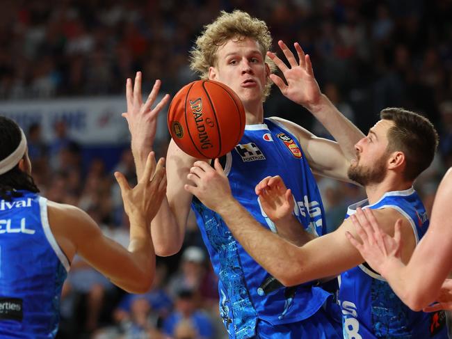 BRISBANE, AUSTRALIA - DECEMBER 17: Rocco Zikarsky of the Bullets during the round 11 NBL match between Brisbane Bullets and Cairns Taipans at Nissan Arena, on December 17, 2023, in Brisbane, Australia. (Photo by Chris Hyde/Getty Images)