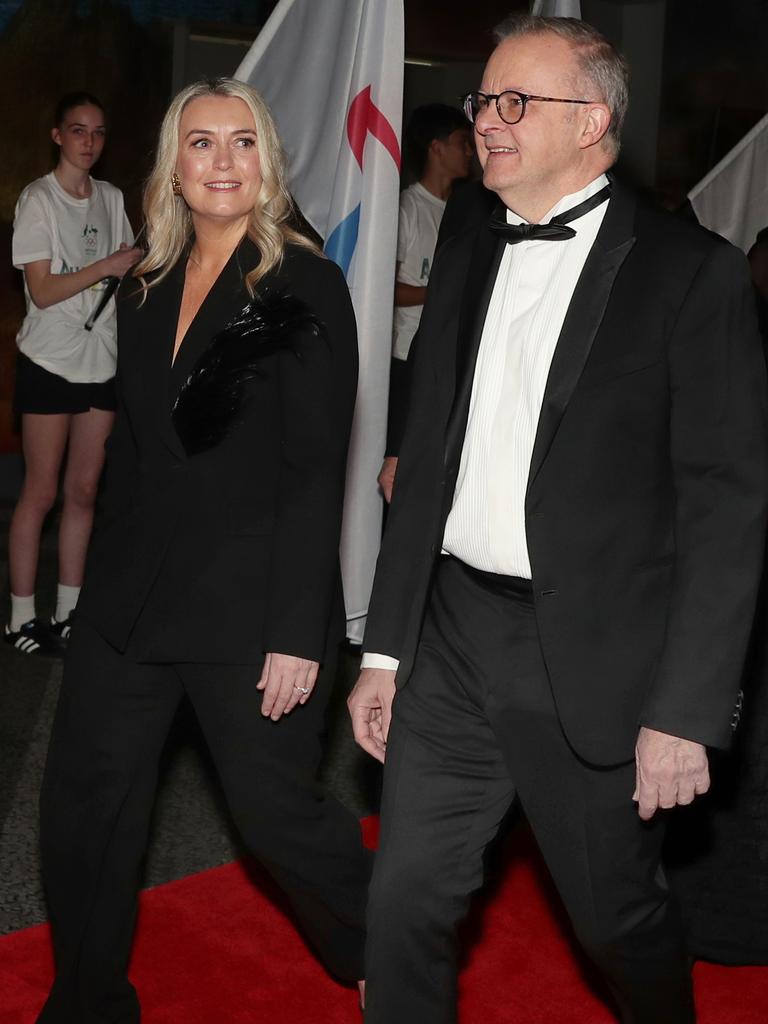 Prime Minister Anthony Albanese and his fiance Jodie Haydon. Picture: David Crosling