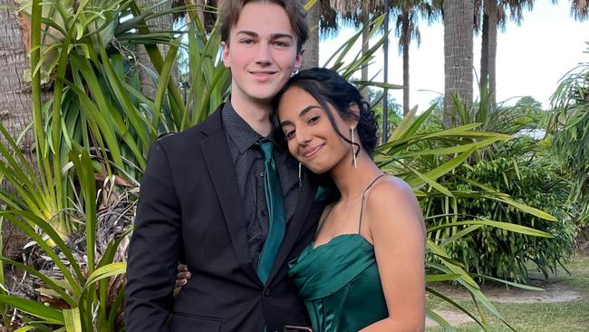 Jacob Hubbard and Darshleen Kaur at the Orara High School Year 12 formal in 2022. Picture: Matt Gazy