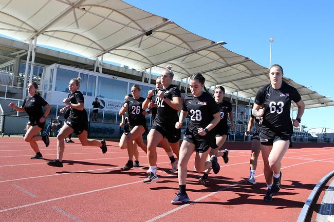 The AFLW held a draft combine for Queensland players at Runaway Bay Indoor Sports Centre. Picture: Richard Gosling.