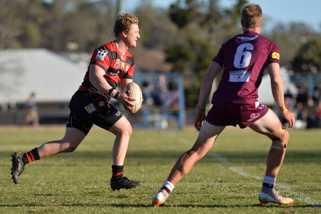 Hugh Sedger of Valleys Roosters against Dalby Diehards in TRL Premiership qualifying final rugby league at Glenholme Park, Sunday, August 12, 2018. Picture: Kevin Farmer