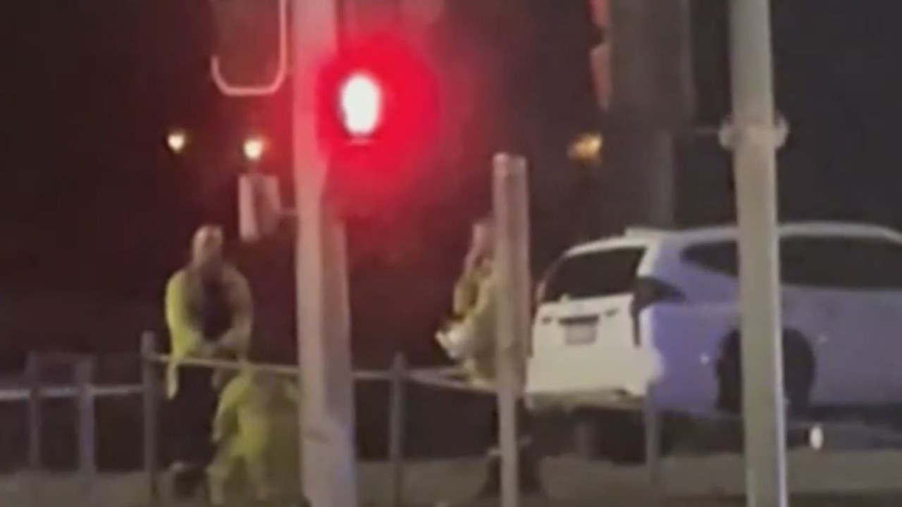 A 15-year-old girl has died following a crash involving an e-scooter, motorbike and car at an intersection of a major highway in North Queensland. Picture: 9NEWS