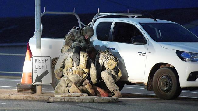 Ben Hoffmann is arrested by police on June 4, 2019. Picture: Keri Megelus