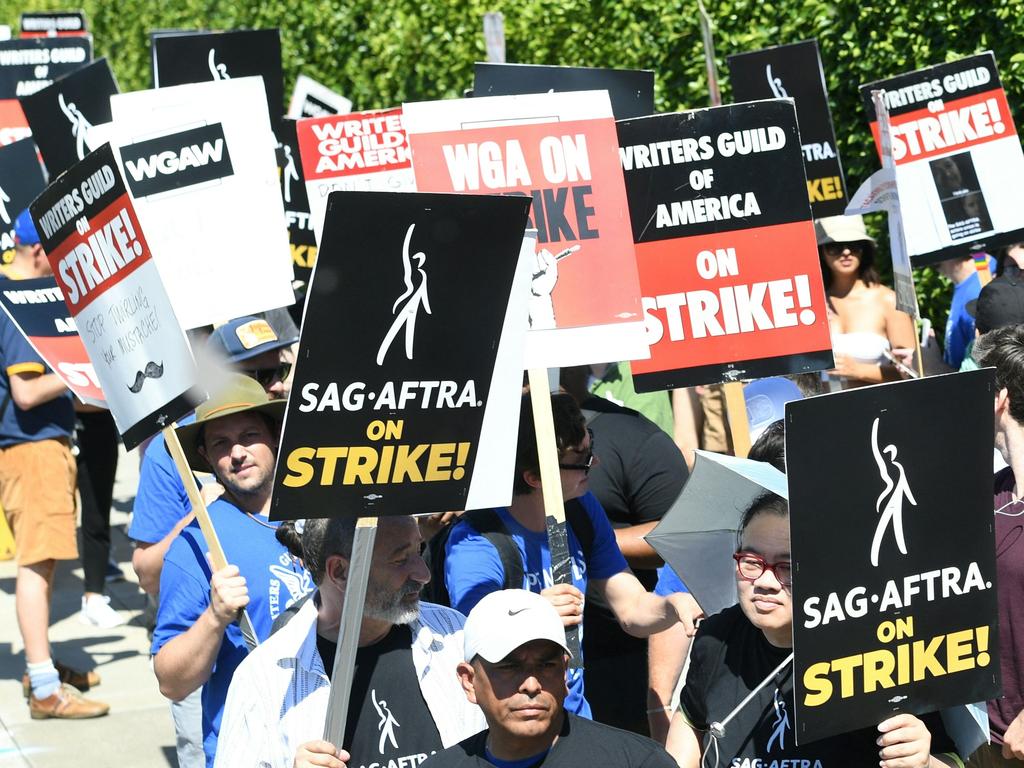 Actors have joined writers on the picket lines. Picture: AFP