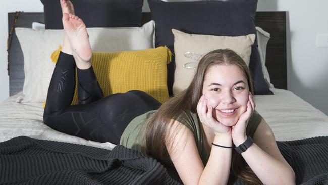 Caitlin Magagna, 17, took part in the sleep study looking into why children and teenagers with cystic fibrosis struggle to get enough shut eye. Picture: Sarah Matray