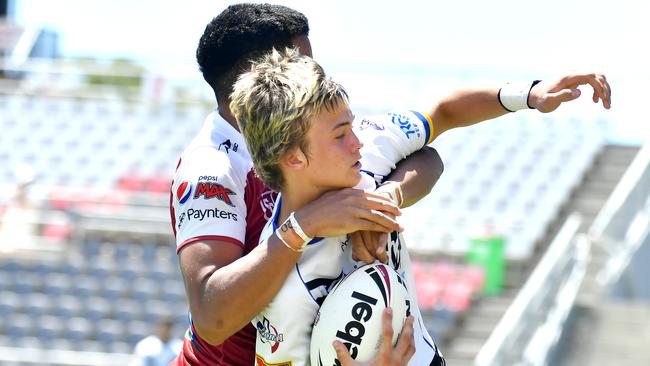 Souths Logan player Tom Parker Connell Challenge under 16 rugby league match between Redcliffe and Souths Logan. Saturday February 18, 2022. Picture, John Gass