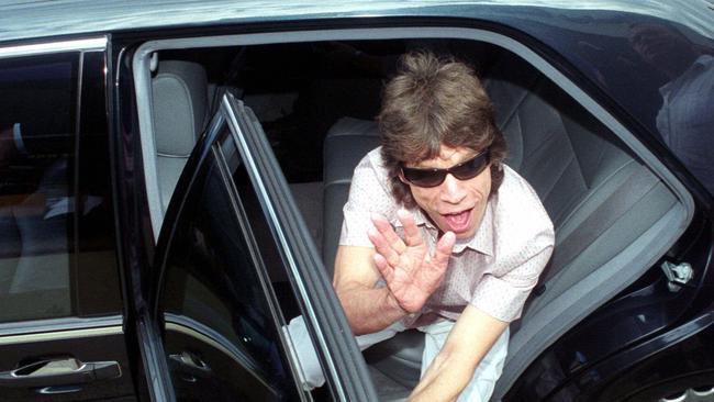 February 2003: Mick Jagger at Tedder Ave having lunch while staying on the Gold Coast during that year's Rolling Stones tour.