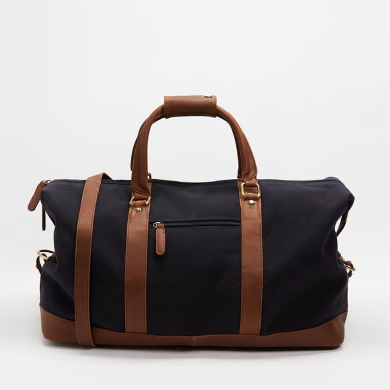 Double Oak Mills Boston Weekender in navy, The Iconic $179.99