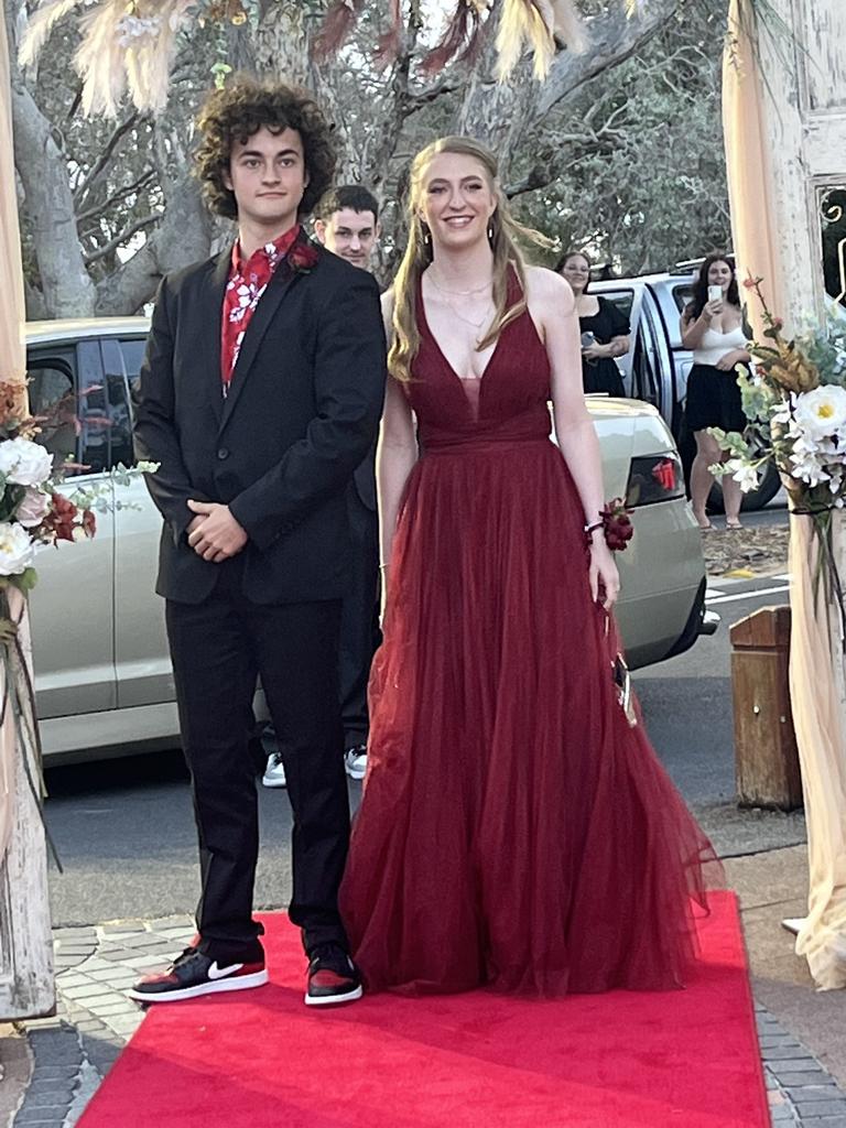 Georgia Marshall and Will McClatchie arrive at the Hervey Bay High School formal.