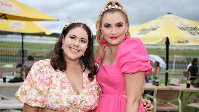 Lily Foster and Samantha Bridge at Melbourne Cup Race Day, Caloundra. Picture: Patrick Woods.