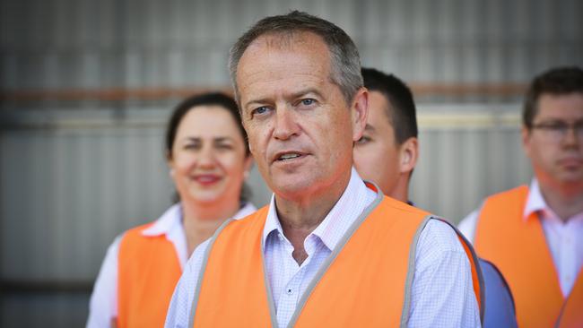 Premier Annastacia Palaszczuk and then federal opposition leader Bill Shorten.