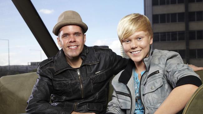 Perez Hilton with a young Jack Vidgen after he won Australia’s Got Talent.