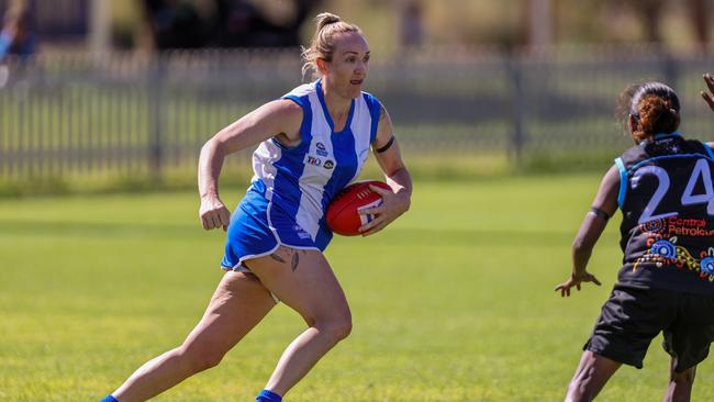 Ebony Abbott-McCormack pictured playing for South Alice Springs. Picture: Charlie Lowson / AFLNT Media