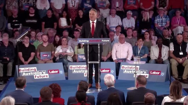 Deputy Prime Minister of Australia Richard Marles addresses the congregation at the Labor campaign rally in Adelaide. Picture: NewsWire