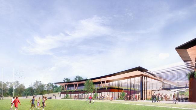 An artist’s impression of the proposed new Adelaide Crows HQ in North Adelaide. Picture: Supplied