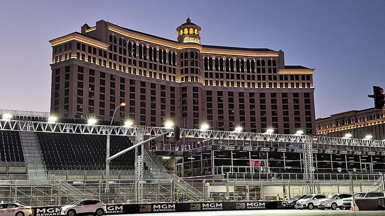 The iconic fountains at the Bellagio have been obscured. Picture: Twitter.