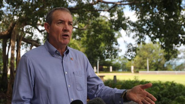 Corrections Minister Gerard Maley announcing a record 2025-26 budget investment in the Territory's prisons. Picture: Zizi Averill