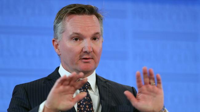 Shadow Treasurers, Chris Bowen during his post-budget address at the National Press Club in Canberra. Picture: Gary Ramage