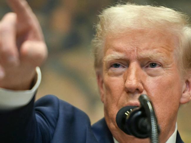 US President Donald Trump speaks in the Roosevelt Room at the White House on January 21, 2025, in Washington, DC. (Photo by Jim WATSON / AFP)