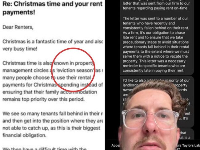 A Melbourne real estate agency has defended a “rude and patronising” email sent to renters. Picture: X@purplepingers