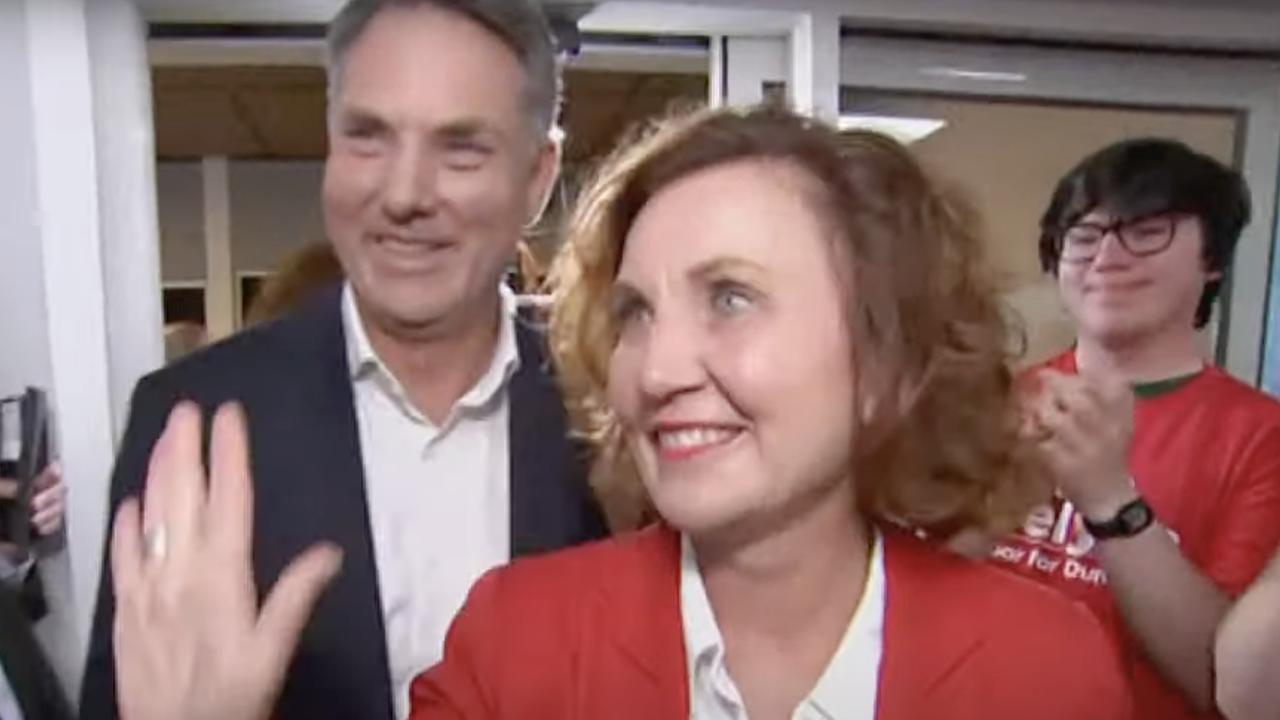 Labor’s Jodie Belyea thanked her supporters and paid tribute to the late Peta Murphy as she celebrated her win. Picture: ABC