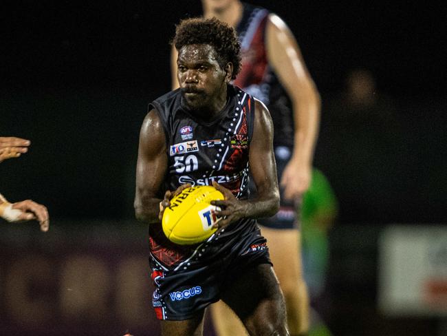 Brendan Kantilla as Southern Districts took on the Tiwi Bombers in Round 3 of the 2024-25 NTFL season. Picture: Pema Tamang Pakhrin