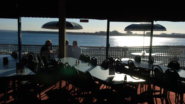 The magnificant view towards Port Botany from the restaurant balcony.