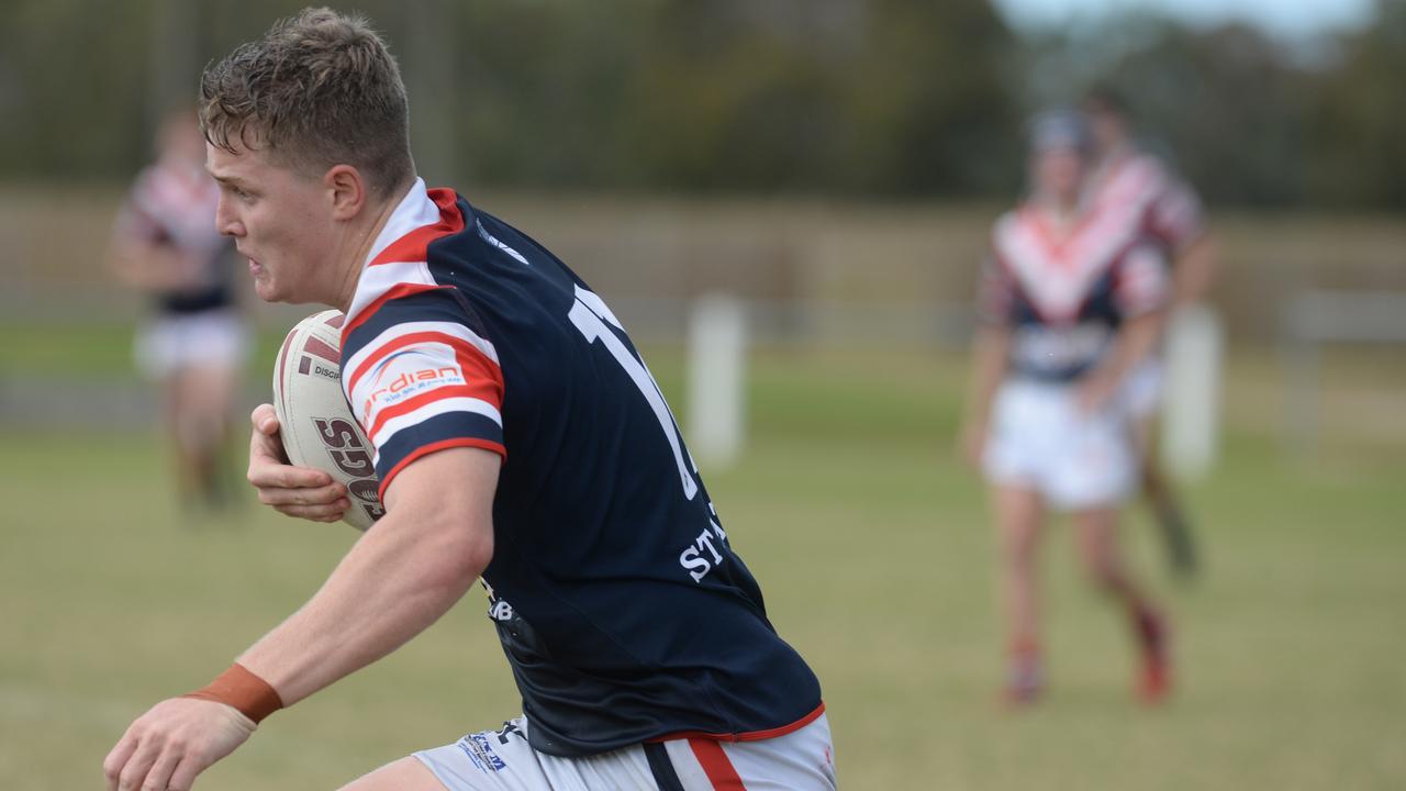 St Pat's Ethan Sweet runs the ball. Photo: Callum Dick