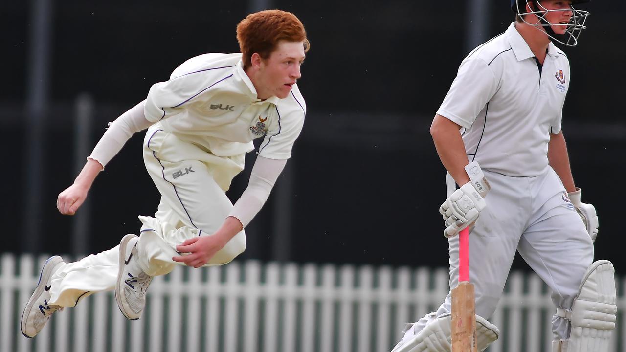 Churchie bowler Steve Timms. Picture, John Gass