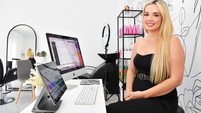 Samantha Harrison, owner of Samantha Harrison Hair Extensions, Coolum. Picture: Patrick Woods.