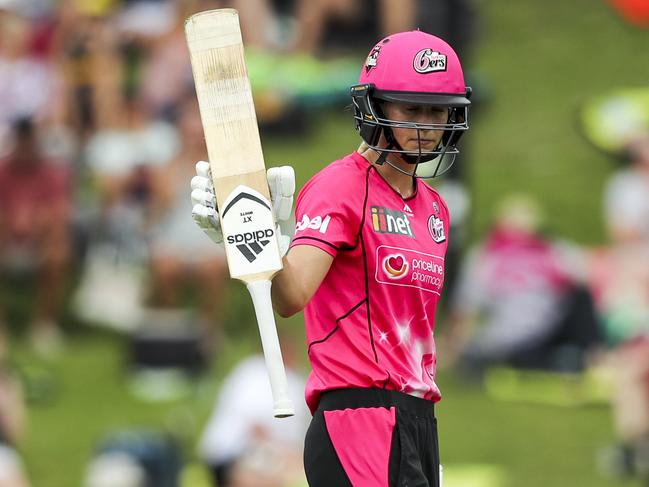 Perry has gotten used to raising her bat this WBBL. Pic: AAP