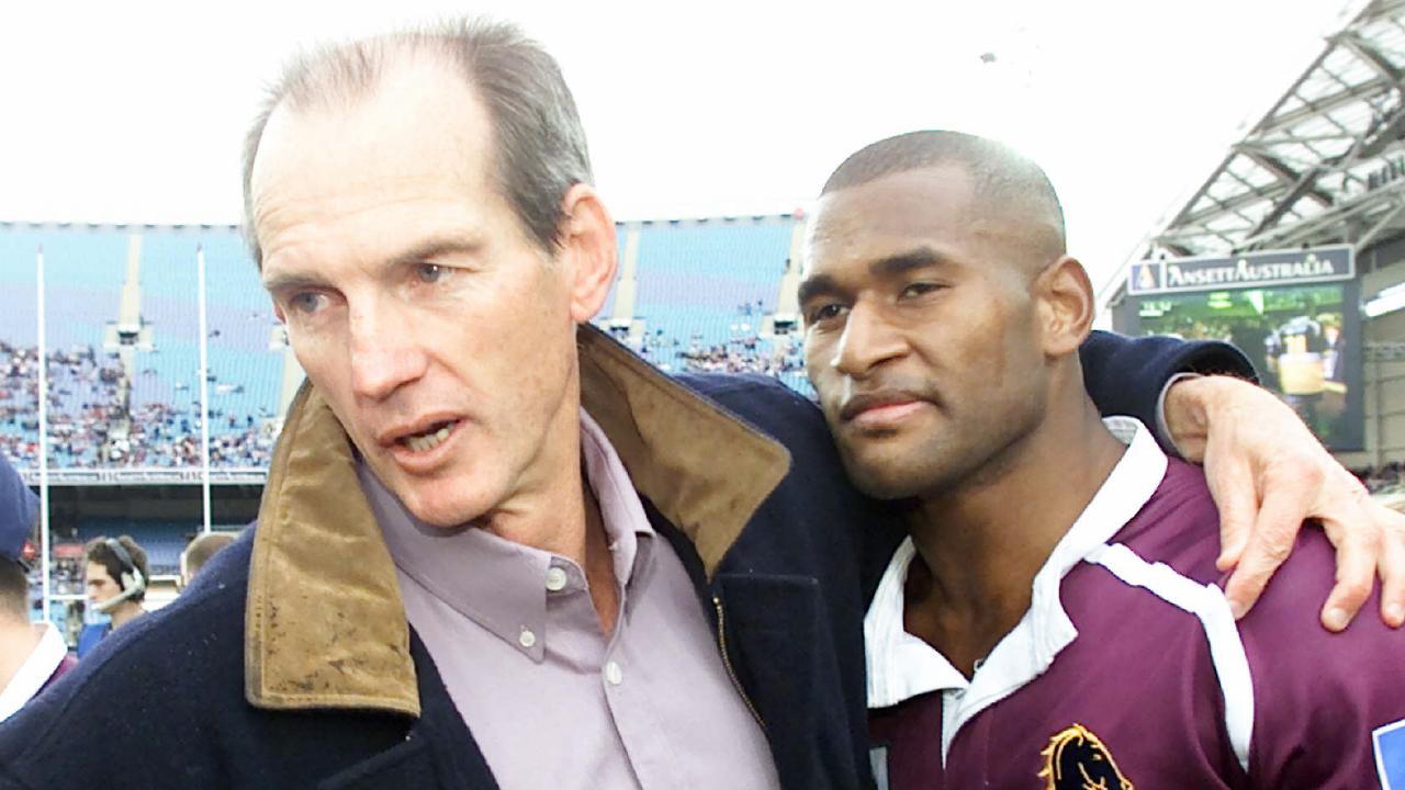 NRL great Lote Tuqiri revealed Wayne Bennett’s party antics after the Broncos’ 2000 grand final win. Picture: David Kapernick.