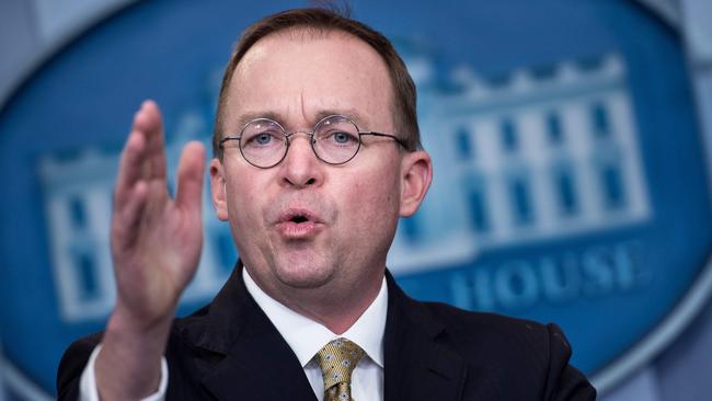 Trump’s acting chief of staff Mick Mulvaney. Picture: Brendan Smialowski/AFP