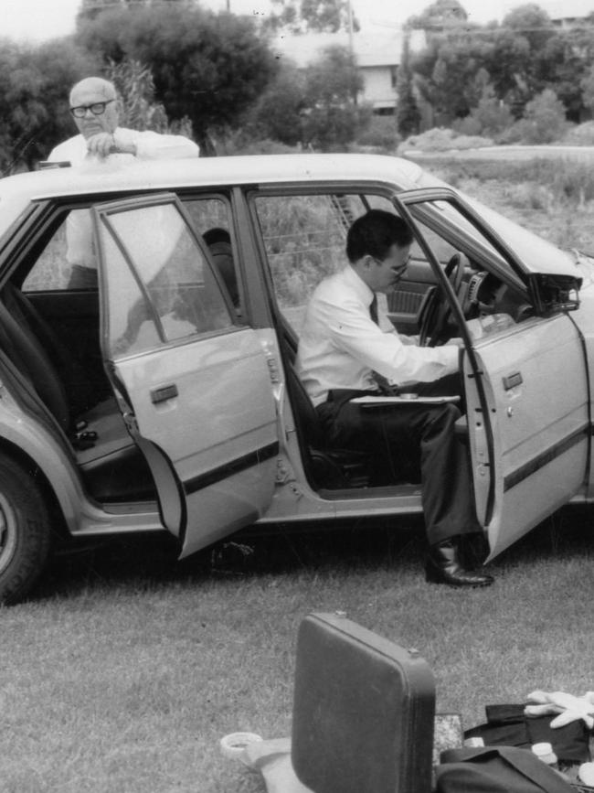 Mr. Paul Norman, vice president of the Victorian UFO Society, and fellow researcher John Auchettl visited Adelaide to inspect Mrs. Faye Knowles' car. "The News" 01 Feb 1988.