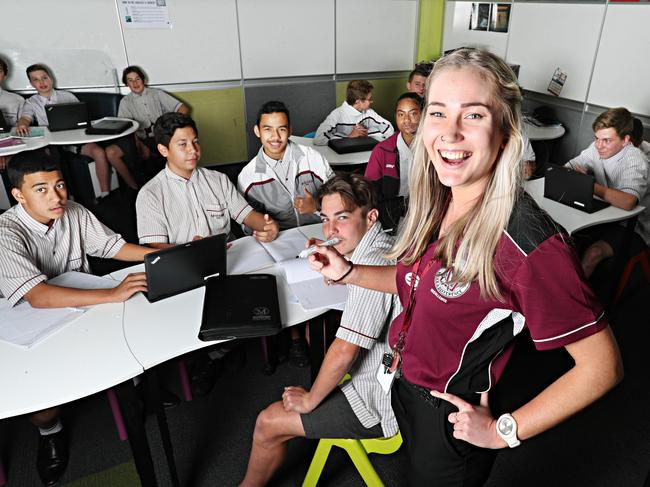 Stefanie Atkinson a preservice teacher at  Marsden State High . Pic Annette Dew