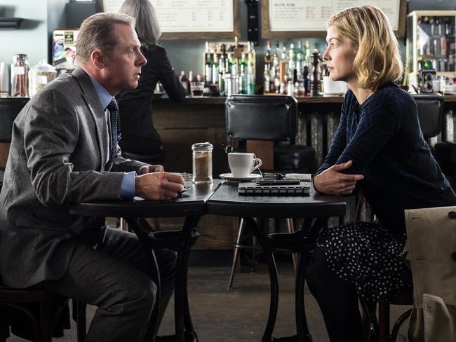 Left behind in Blighty ... Simon Pegg and Rosamund Pike, who play boyfriend and girlfriend in a scene from film Hector and the Search for Happiness.