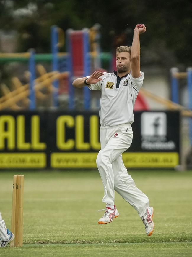 Max Watters bowling for Seaford Tigers.