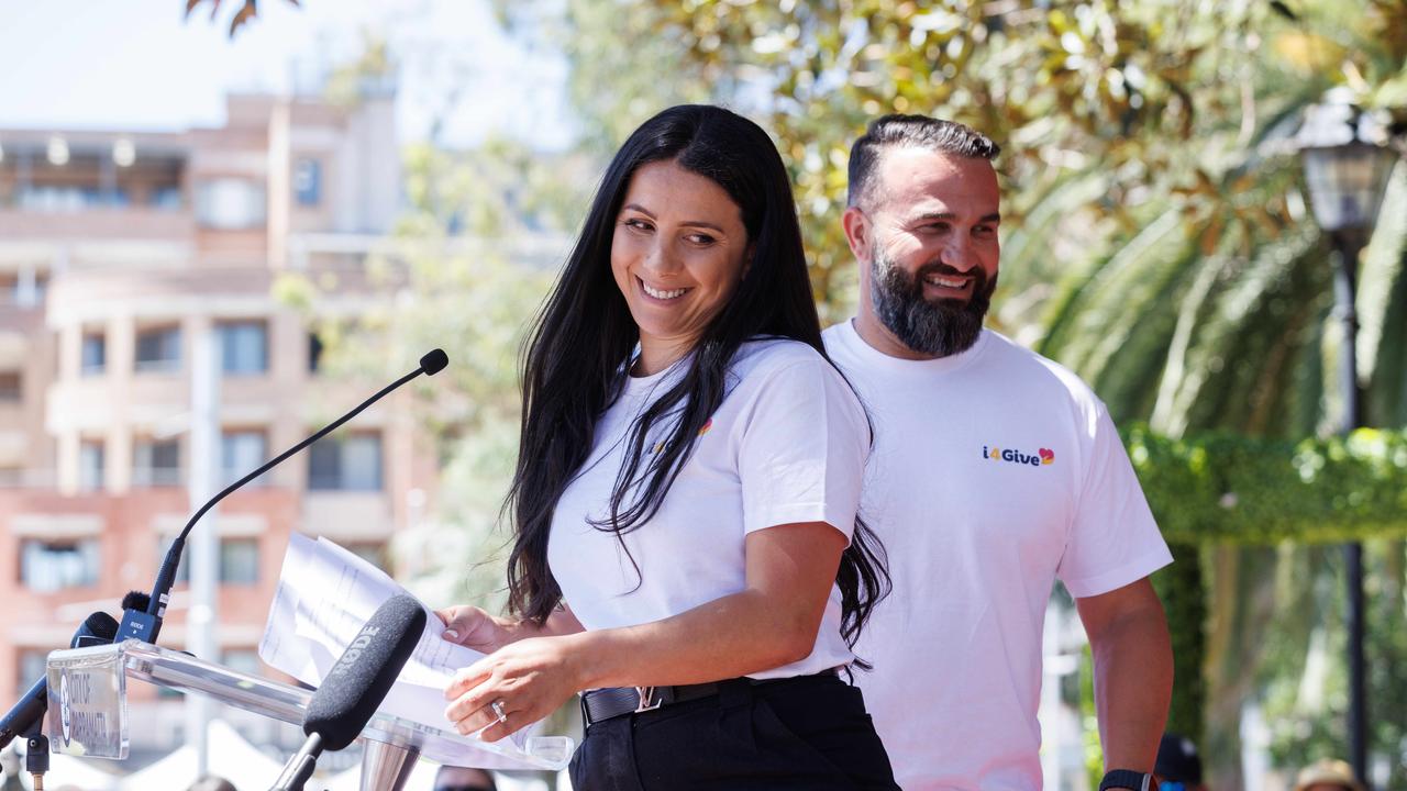 Ms Abdullah with her husband at the i4Give festival on Saturday. Picture: NCA NewsWire / David Swift