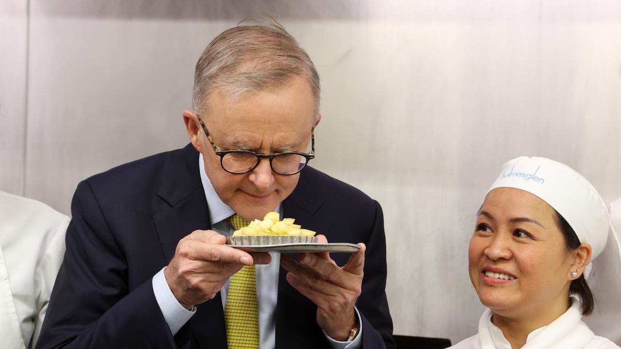 Labor leader Anthony Albanese likes what he sees and smells. Picture: Liam Kidston