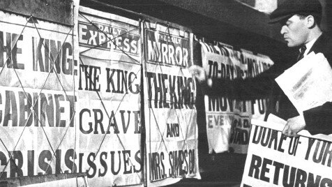 Posters during the Edward VIII abdication crisis of 1937.