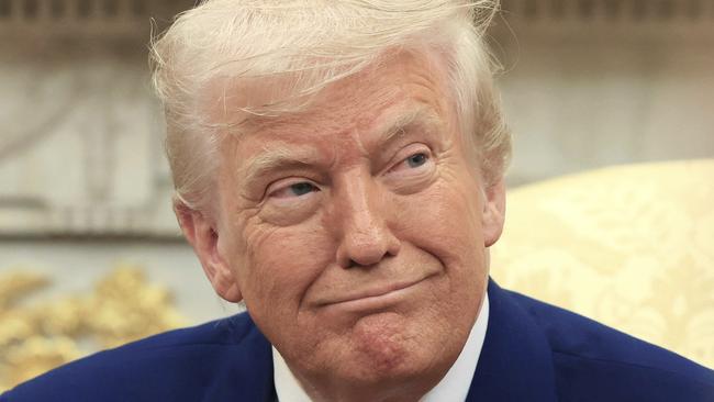 US President Donald Trump in the Oval Office at the White House in Washington on Tuesday. Picture: AP