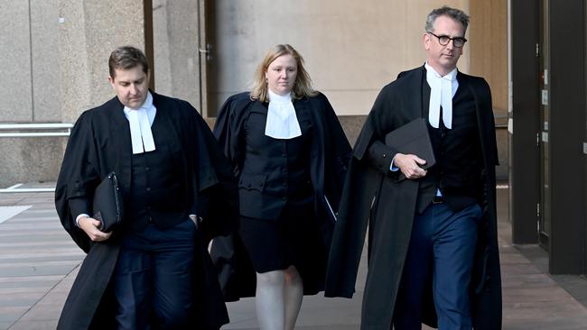 Nine’s legal team arrives at court on Friday. Picture: NCA NewsWire / Jeremy Piper