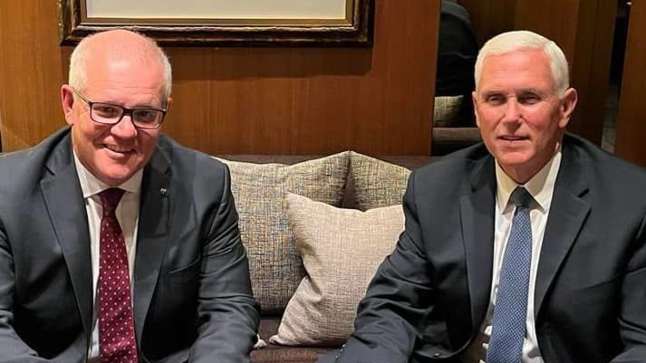 Morrison had a meeting with former US vice president Mike Pence. Picture: Facebook/scottmorrisonmp