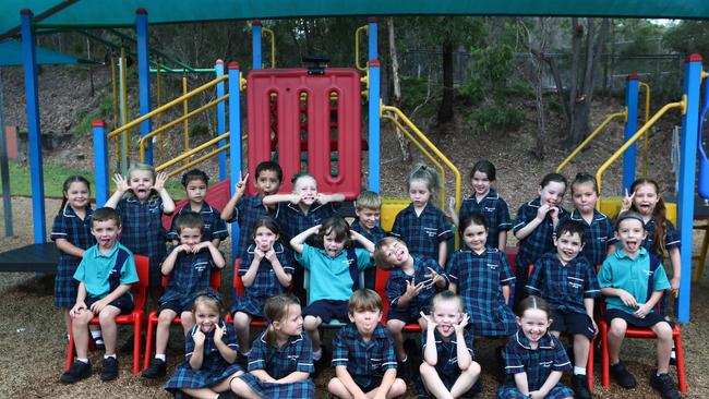 Mudgeeraba Creek State School MFY - 5 classes PREP E BACK ROW (L-R): Max Harris, Olivia Drebing-Smith, Mathilda Vezina, Elsie Guest, Paddy Hanrahan, Gray Bishop, Ashley Rippingale, Brianna Helps, Charlotte Knill, Skylah Hall, Caleb Martin MIDDLE ROW (L-R): Austin Harris, Josh Campbell, Sophie Stringer, Nate Jackson-French, Evelyn Turner, Kyla Shaw, Harper Fayle, Venetta Markwell FRONT ROW (L-R): Islah Mort, Makayla Miller, Mavrick Green, Aayla Dingwall, Ava Pollock, Korbyn Nyenhuis Photograph : Jason O'Brien
