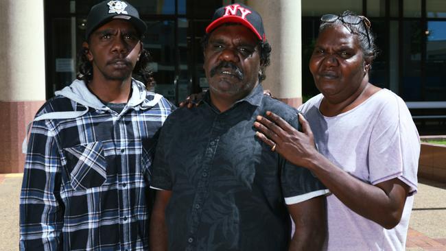 Thompson George, 17, with his parents Terence George and Weenie George travelled from Doomadgee to Cairns for the coroner's inquest into premature deaths in the indigenous community through Rheumatic Heart Disease. Picture: Brendan Radke