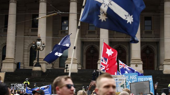 They then marched to parliament. Picture: Daniel Pockett